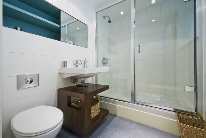 Contemporary Shower with Clear Glass